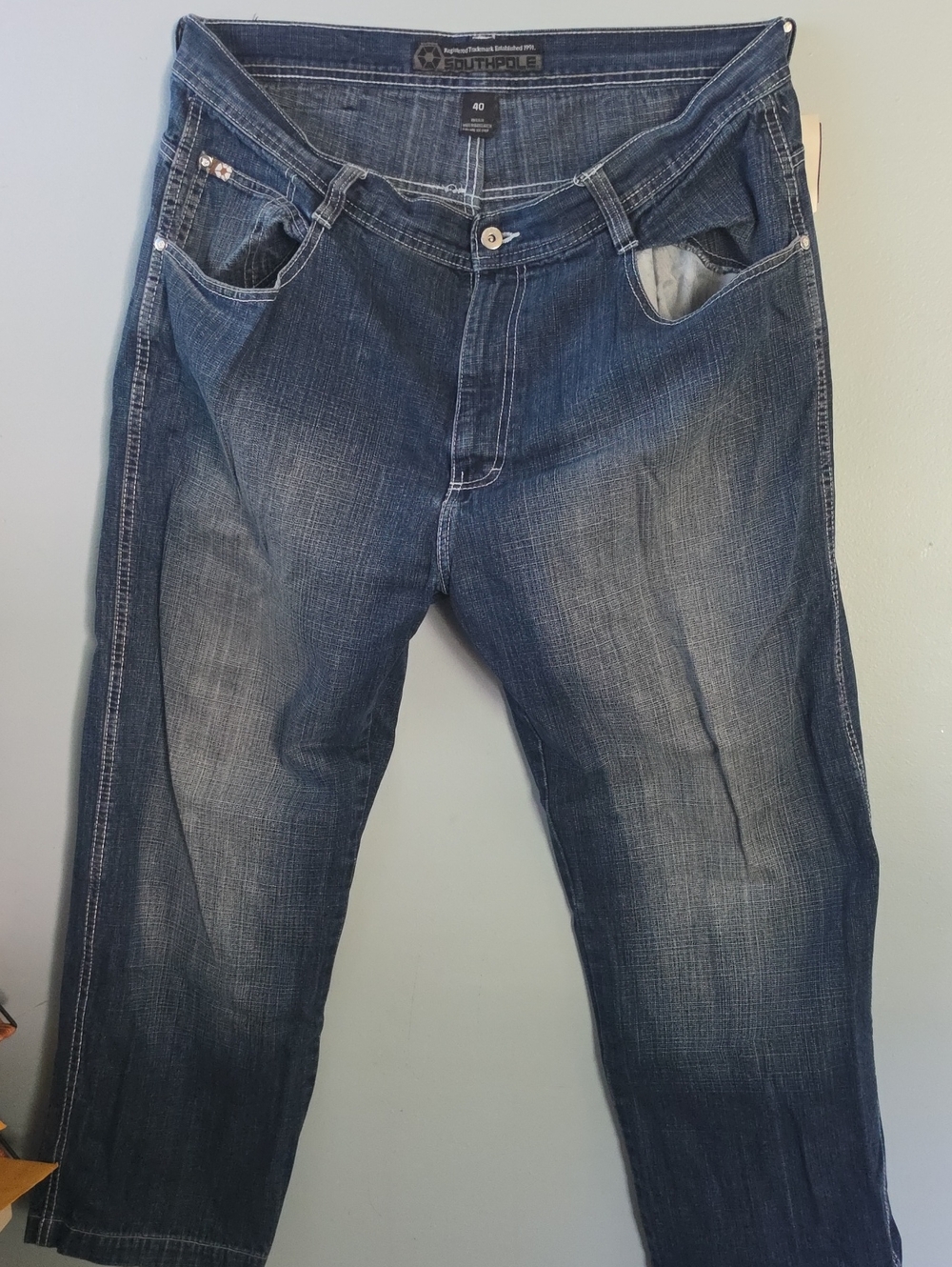 South Pole Men’s Straight Jeans in Dark Indigo Wash
